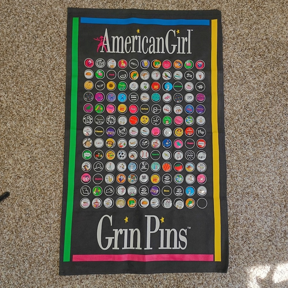 Vintage American Girl GRIN PINS 1990's Pleasant Company Pinback Buttons 112 pins
